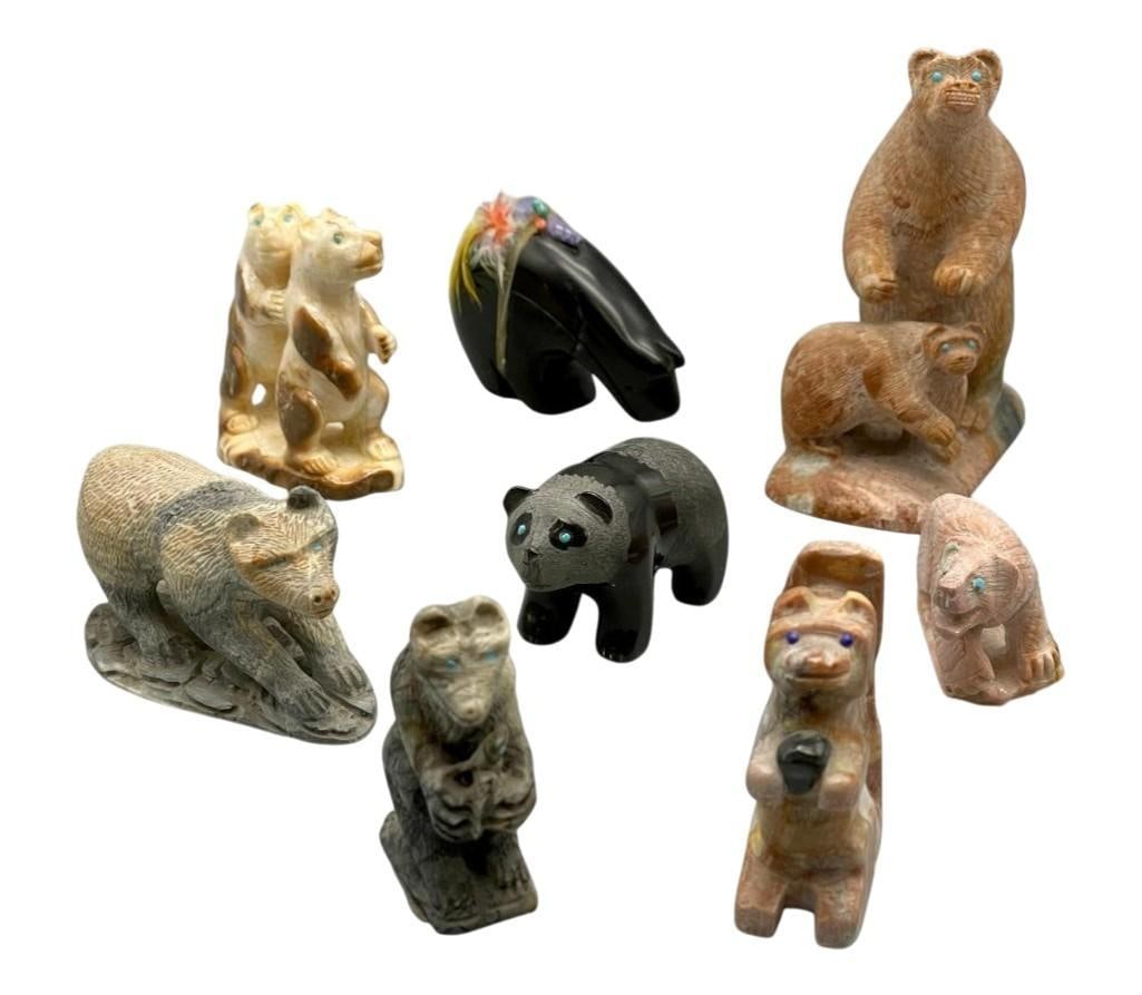 Group Of Eight Nice Bear Fetishes (1 of 14)