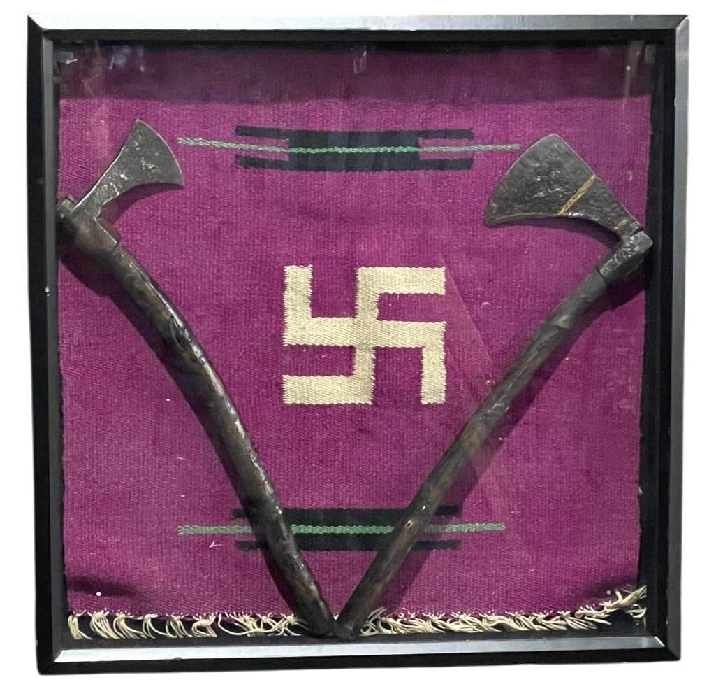 Display Of Two Antique Belt Axes (1 of 12)