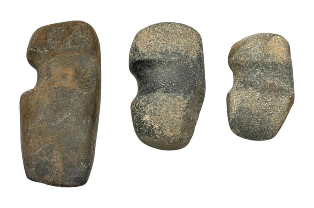 Three Prehistoric Stone Axe Heads (1 of 12)