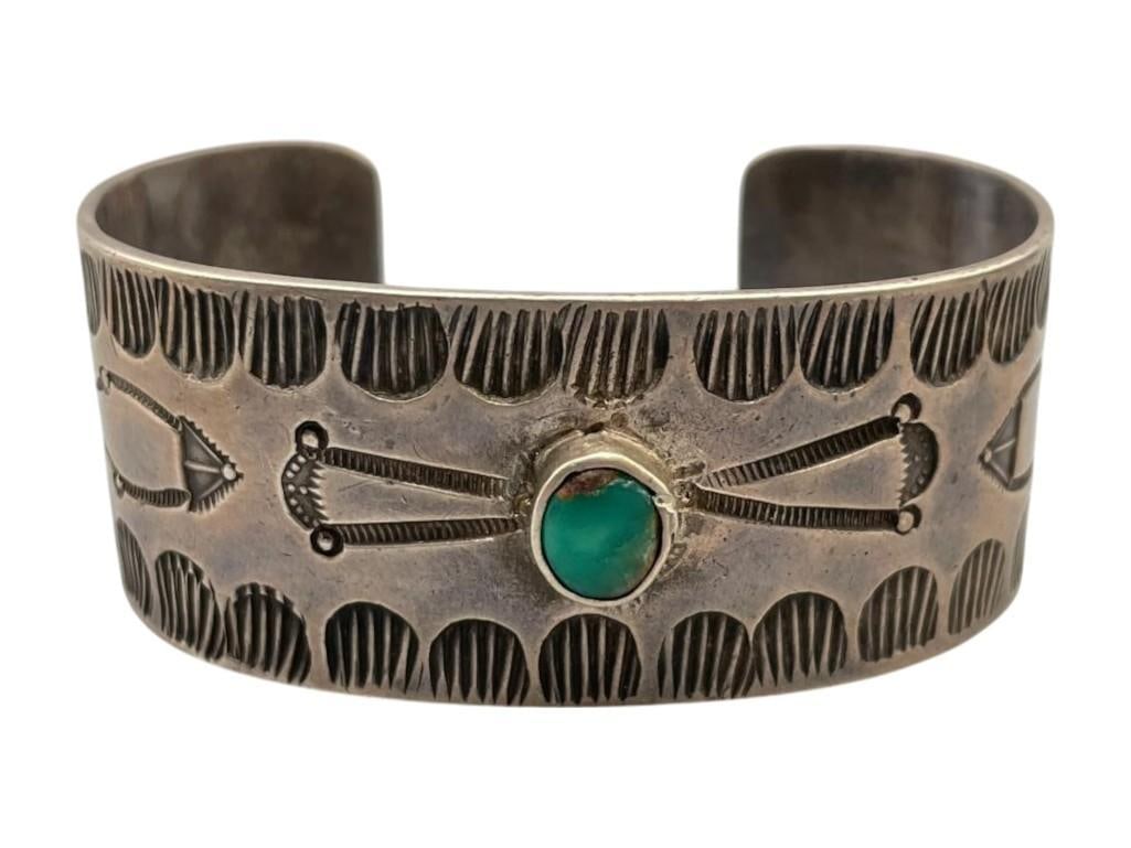 1930s To 1940s Handmade Bracelet With Turquoise (1 of 10)