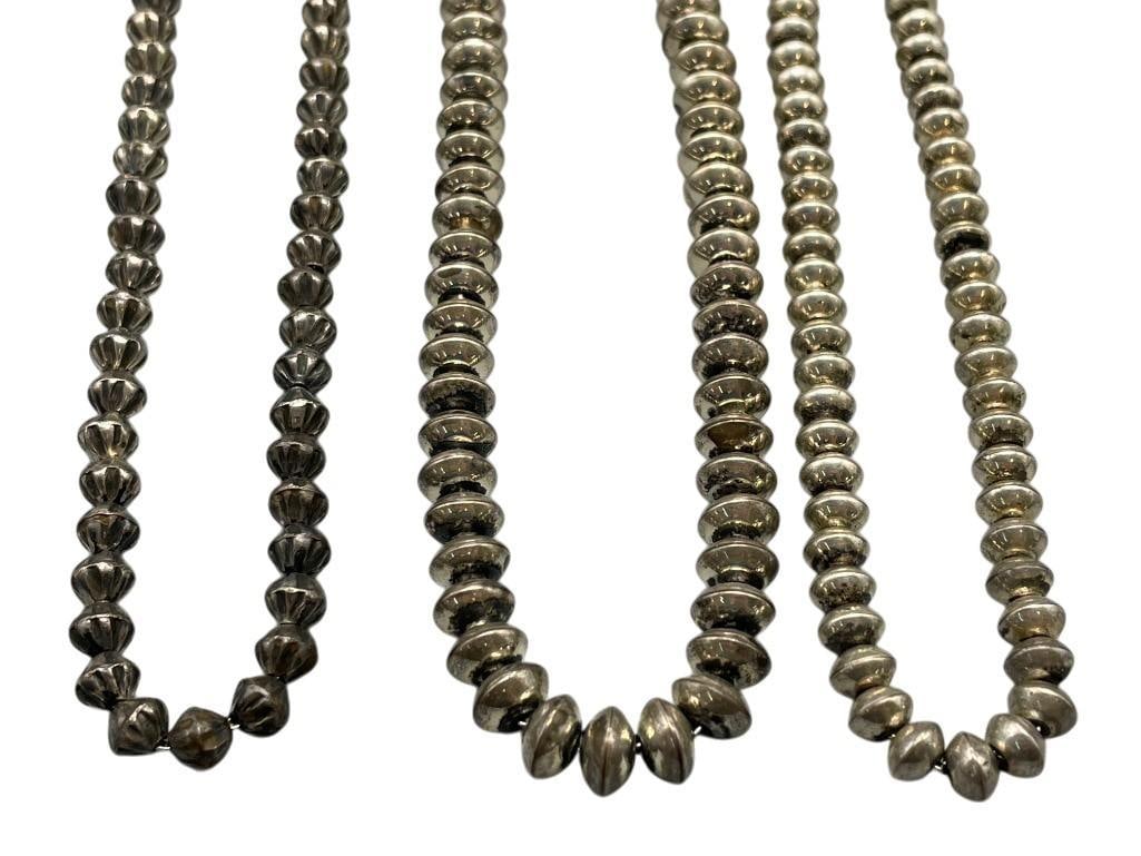 Three Sterling Silver Bead Necklaces (1 of 12)