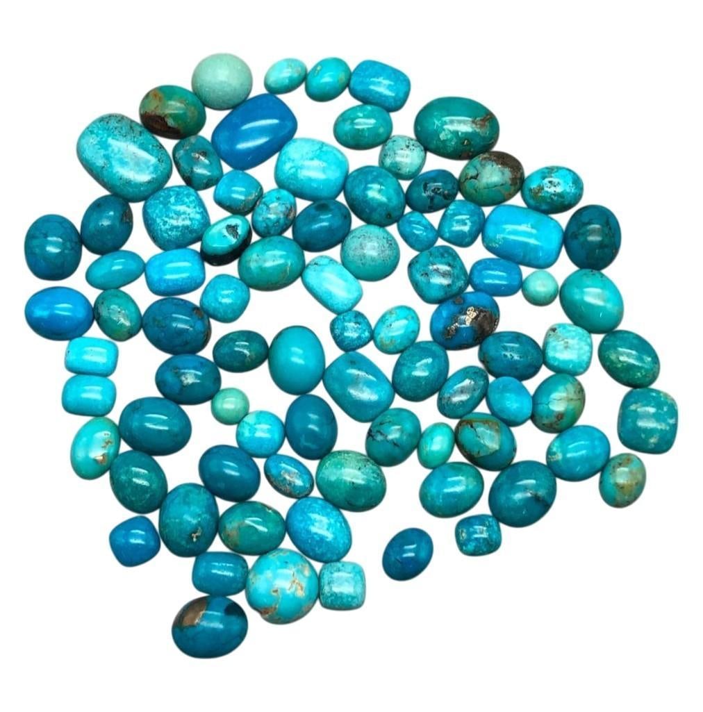 125 Carats of Calibrated Kingman Turquoise Cabachons (1 of 10)
