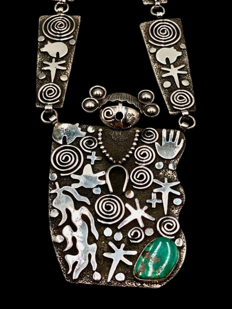 Great Alex Sanchez Sterling Silver And Turquoise Necklace (1 of 16)