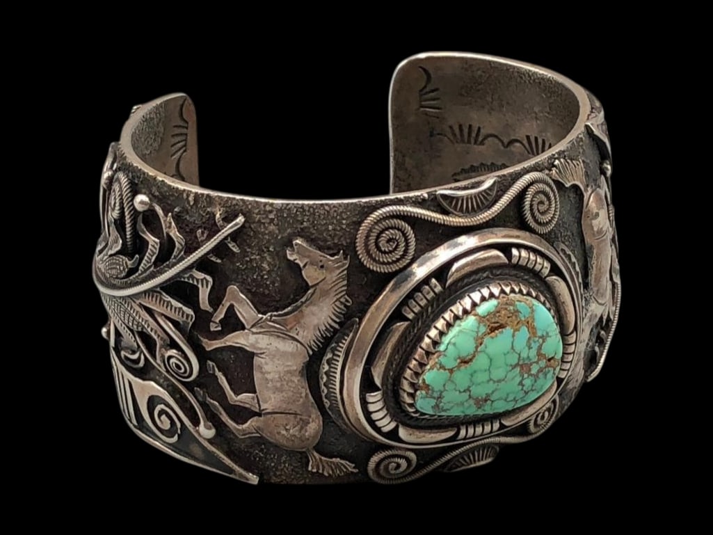 Horse Themed Webbed Turquoise Bracelet (1 of 11)
