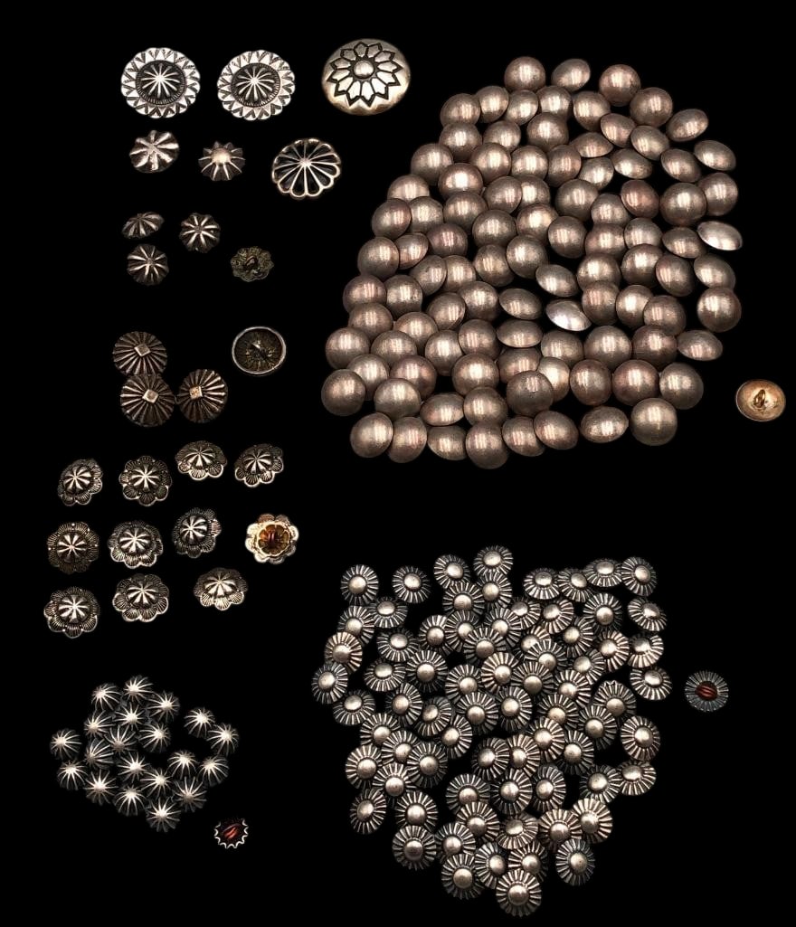 Vintage Sterling Silver Button Collection: Offered here for your consideration is a vintage sterling silver button collection. This set of sterling silver buttons has a great variety of designs featuring repousse accents, smooth finishes, intr