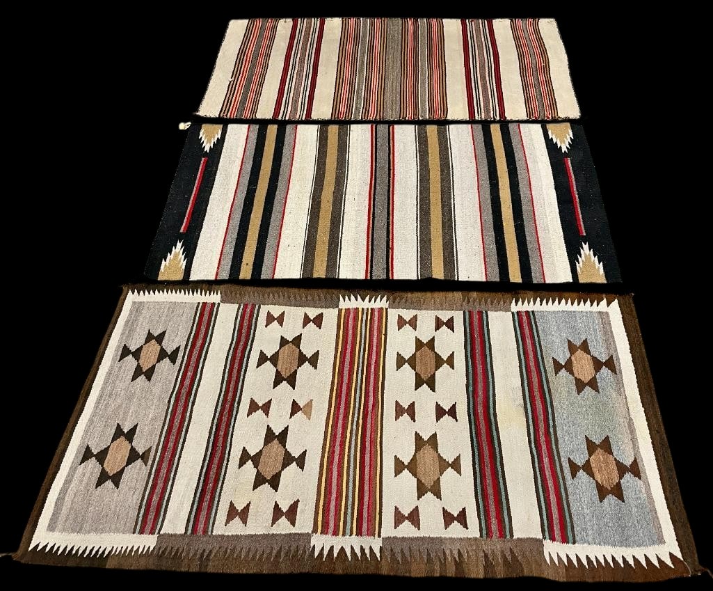 Three Vintage Navajo Double Saddle Blankets (1 of 19)