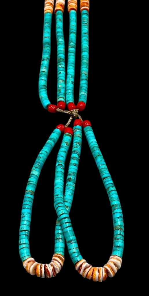 Turquoise, Spiny Oyster And Trade Bead Jocla Necklace (1 of 12)