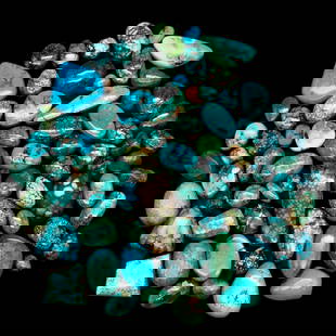 Approximately 785 Carats Mostly Webbed Turquoise Cabochons: Offered here for your consideration is approximately 785 carats of mostly webbed turquoise cabochons. The color ranges from light green to bright blue and most of them have great matrix throughout. Th