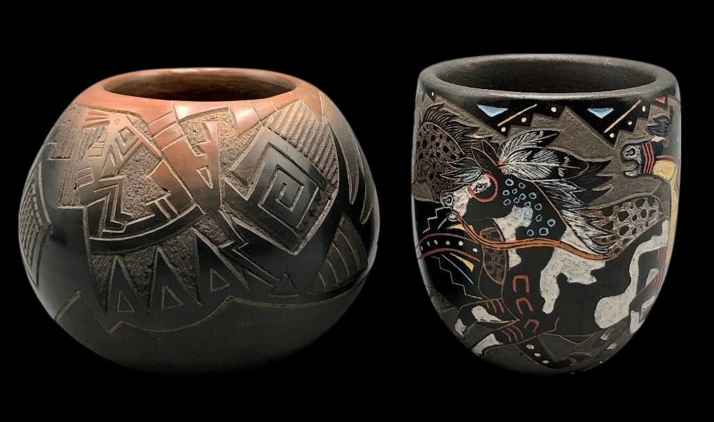 Two Exquisite Pictorial Pueblo Pots (1 of 11)