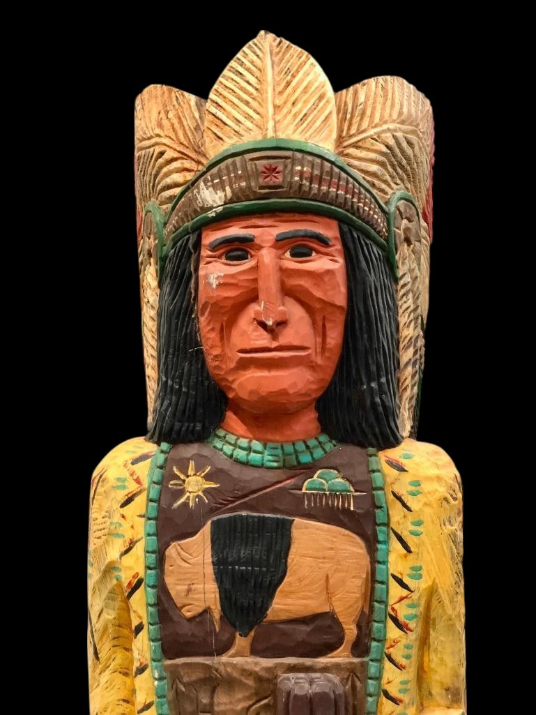 Rare 7' 3" Frank Gallagher Wooden Indian - Circa 1980s (1 of 20)