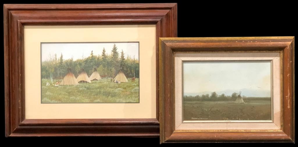 Two Original TeePee Themed Western Paintings (1 of 18)