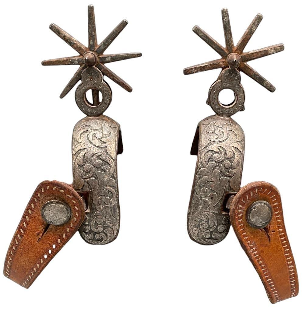 Fancy Pair Double Mounted Mexican Spurs (1 of 13)