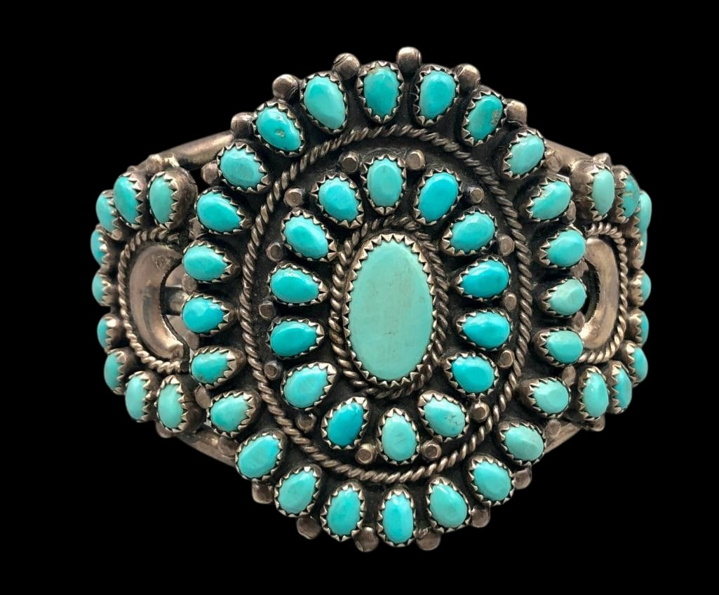 Vintage Turquoise Cluster Bracelet (1 of 11)