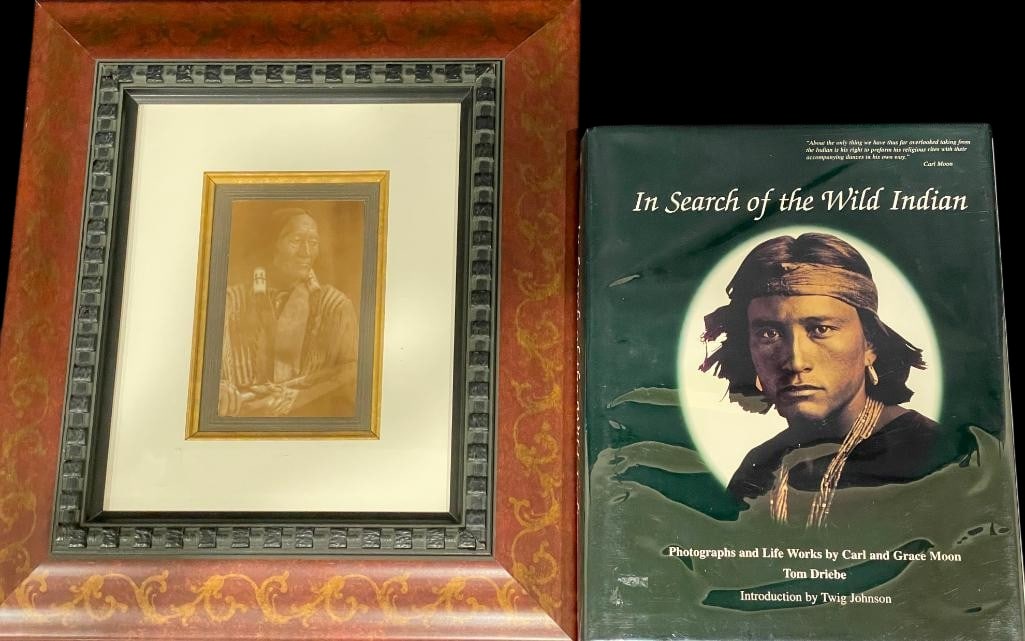 Carl Moon Orotone Photograph & Copy of Book It Was Published In: Offered here for your consideration is a Carl Moon Orotone photograph and a copy of the book it was published in. Orotone is a photographic process in which the image is produced on glass backed with