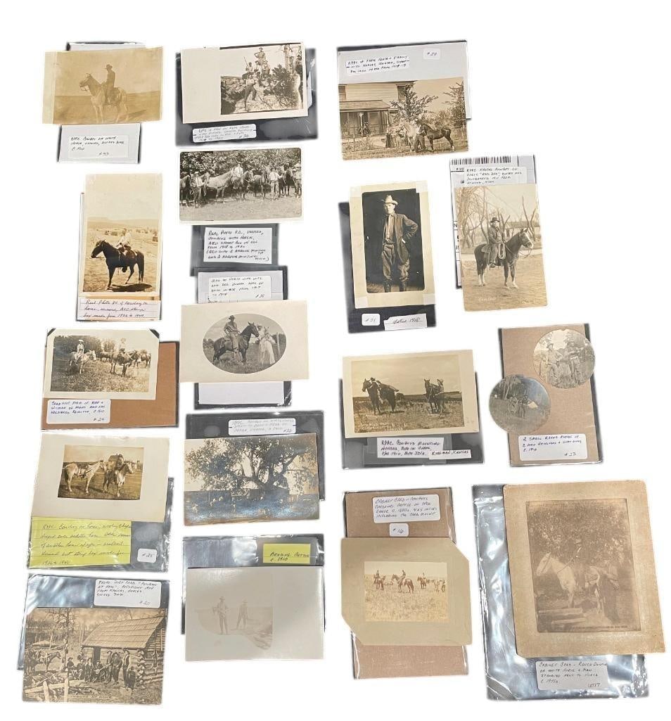 Large Group of Western Related Photos & Ephemera: Offered here for your consideration is a large group of Western related photographs and ephemera. This group includes a variety of early, real photo postcards, snapshot photographs, and mounted images