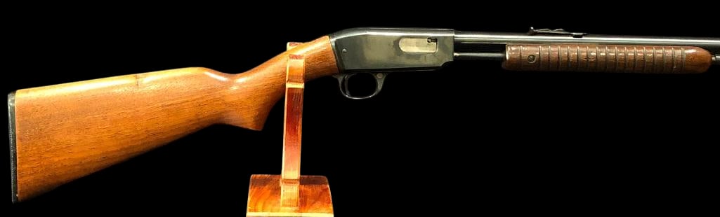 Winchester Model 61 Pump Action .22 WMR Rifle: For your bidding pleasure is a Winchester Model 61 pump action rifle chambered in .22 Winchester Magnum Rim fire (WMR). Produced from 1932 to 1963, the Model 61 is known for its sleek profile and smoo