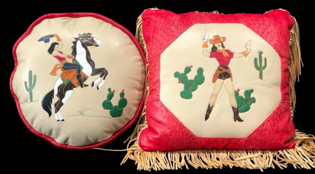 Two Custom Leather Handmade Pillows By Lisa Sorrell (1 of 13)