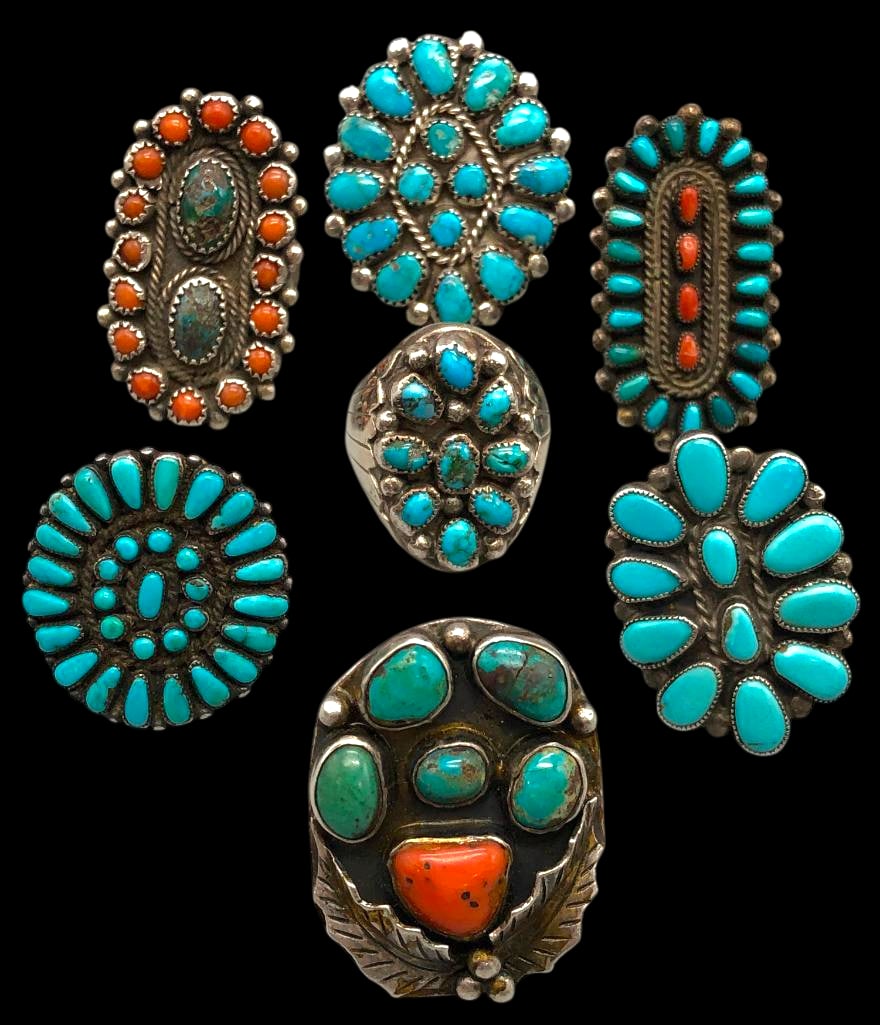 Seven Vintage Cluster Style Rings (1 of 16)