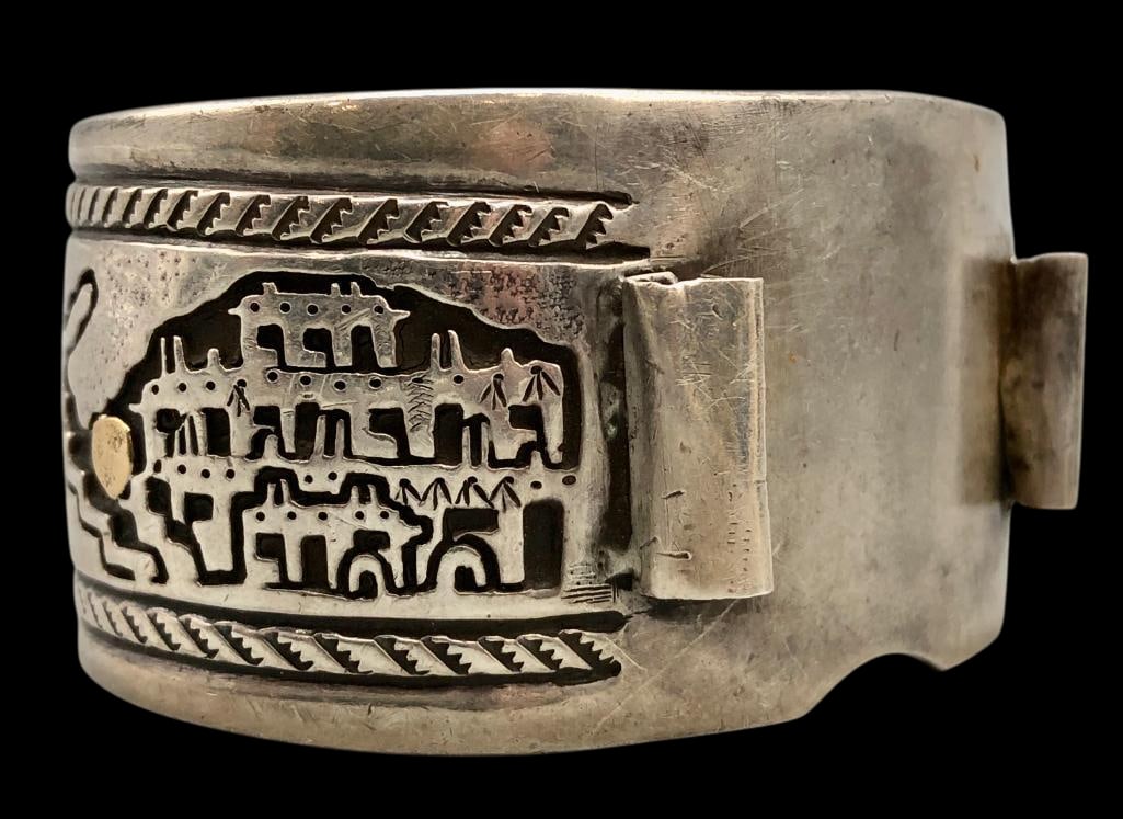 Vintage Storyteller Watch Bracelet With Gold Accents By Vidal Aragon (1 of 11)