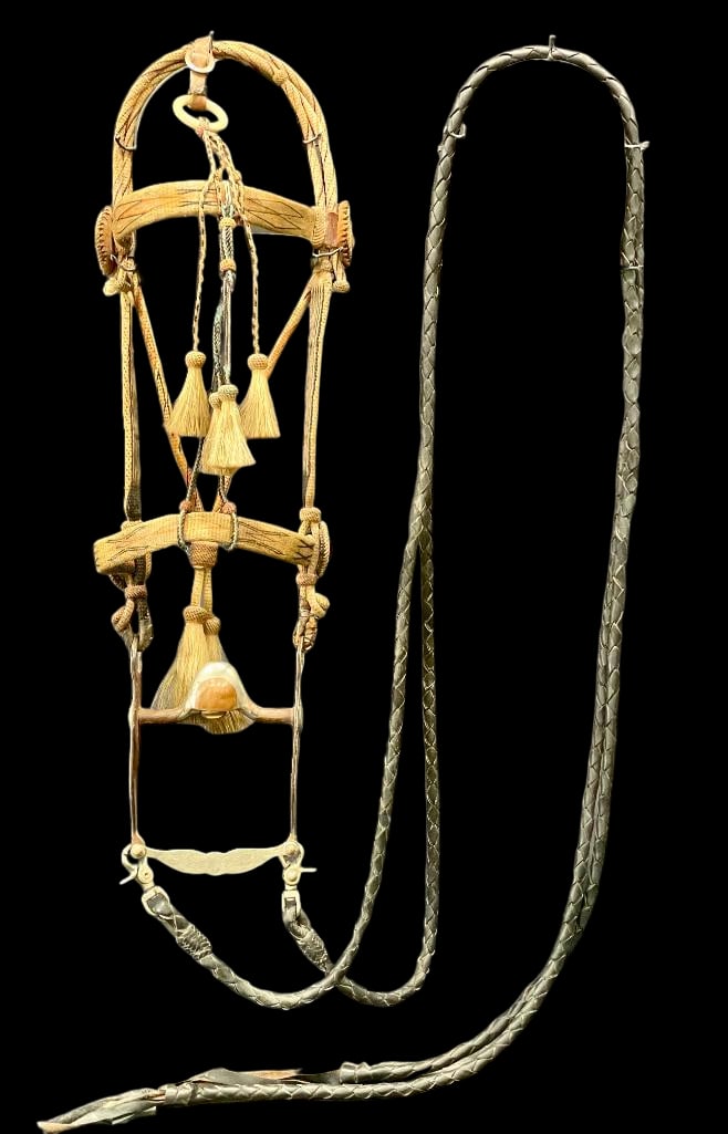 Antique Deer Lodge Hitched Horsehair Bridle / Walla Walla Prison Bit (1 of 14)