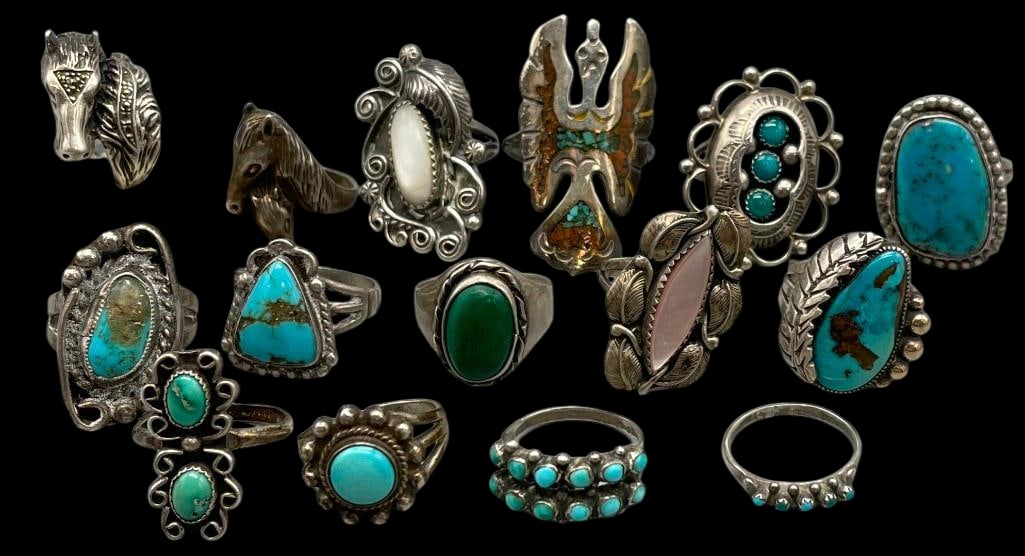 15 Vintage Sterling Silver Rings (1 of 18)