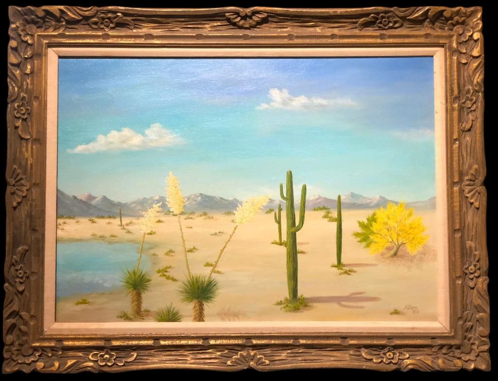 Desert Landscape Oil Painting By M. L. Payne 1972 (1 of 9)