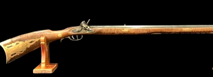 Pennsylvania 50 Cal Rifle By Traditions Black Powder Reproduction: Offered here for your consideration is a Pennsylvania .50 caliber black powder flintlock rifle by Traditions. This high quality reproduction long rifle features a curly maple–style hardwood stock co