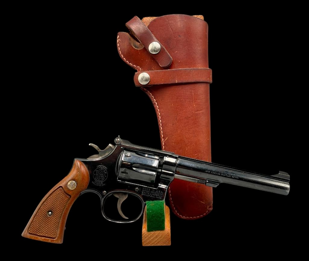 Smith & Wesson K-22 .22 Caliber Long Rifle MCD 17-3 Revolver: Offered here for your bidding pleasure is a Smith & Wesson K-22 .22 caliber long rifle MCD 17-3 revolver. This classic target revolver features a blued finish, a 6-inch ribbed barrel, adjustable r