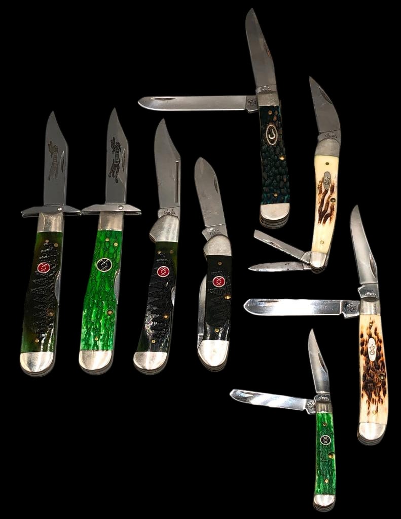 Group Of Eight Exotic American Case Pocket Knives (1 of 17)