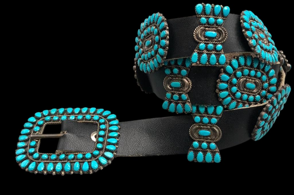 Sterling Silver Cluster Concho Belt By Victor Moses Begay (1 of 13)