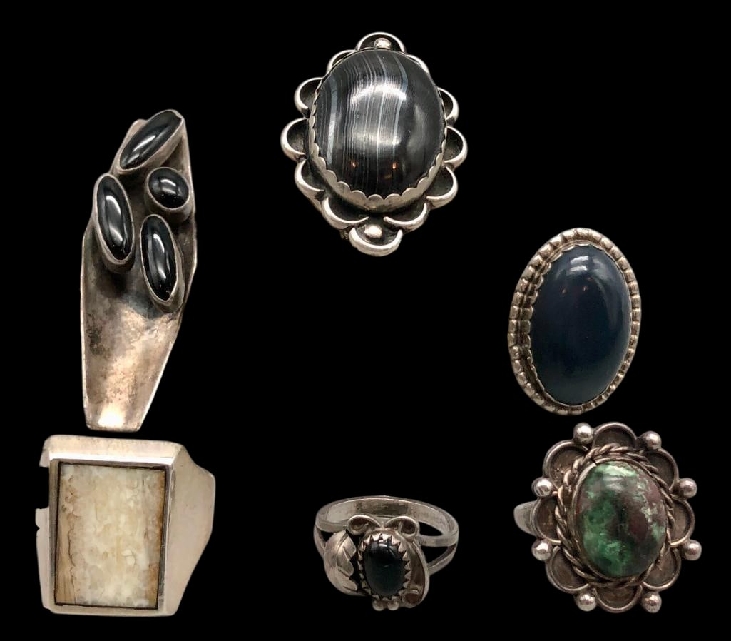 Group Of Six Sterling Silver Rings (1 of 14)