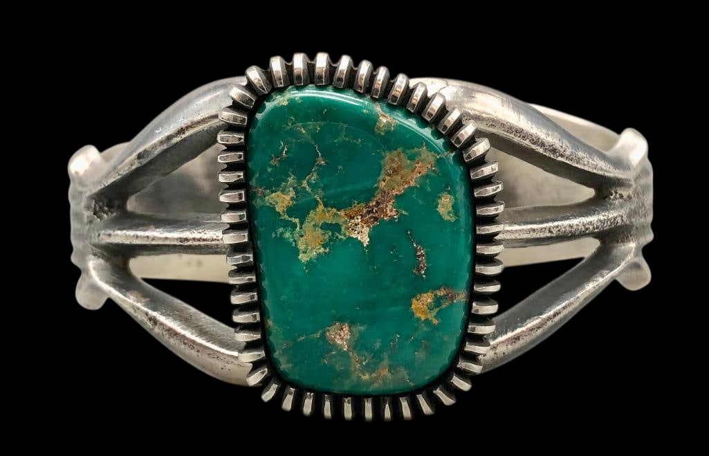 Contemporary Sterling Silver And Turquoise Bracelet By Lister (1 of 10)