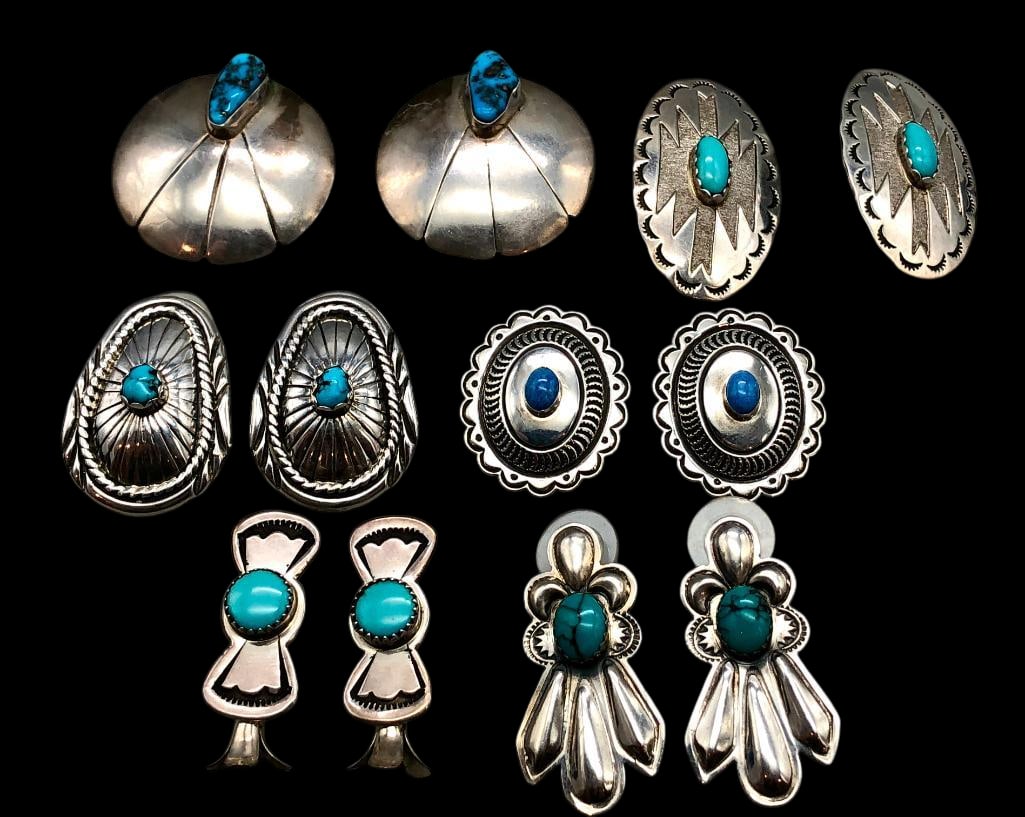 Six Pair Of Sterling Silver Earrings (1 of 8)