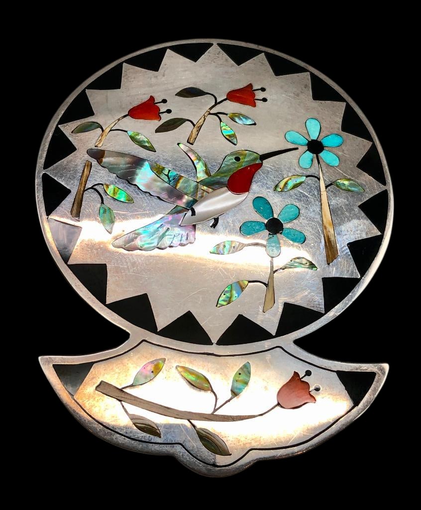 Vintage Zuni Inlay Pin/Pendant (1 of 9)