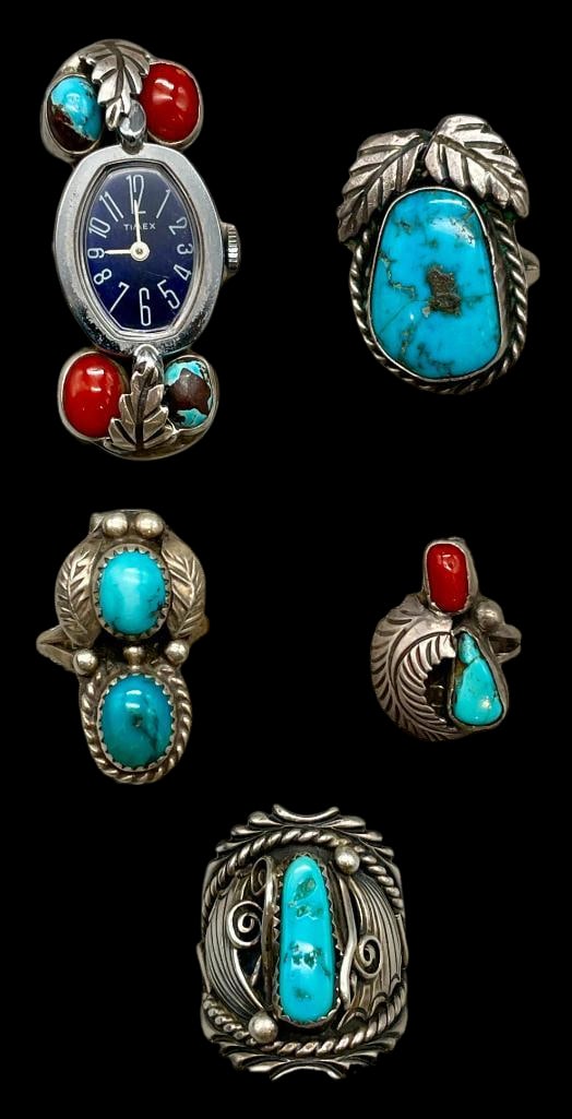 Four Vintage Rings And One Watch Style Ring (1 of 11)