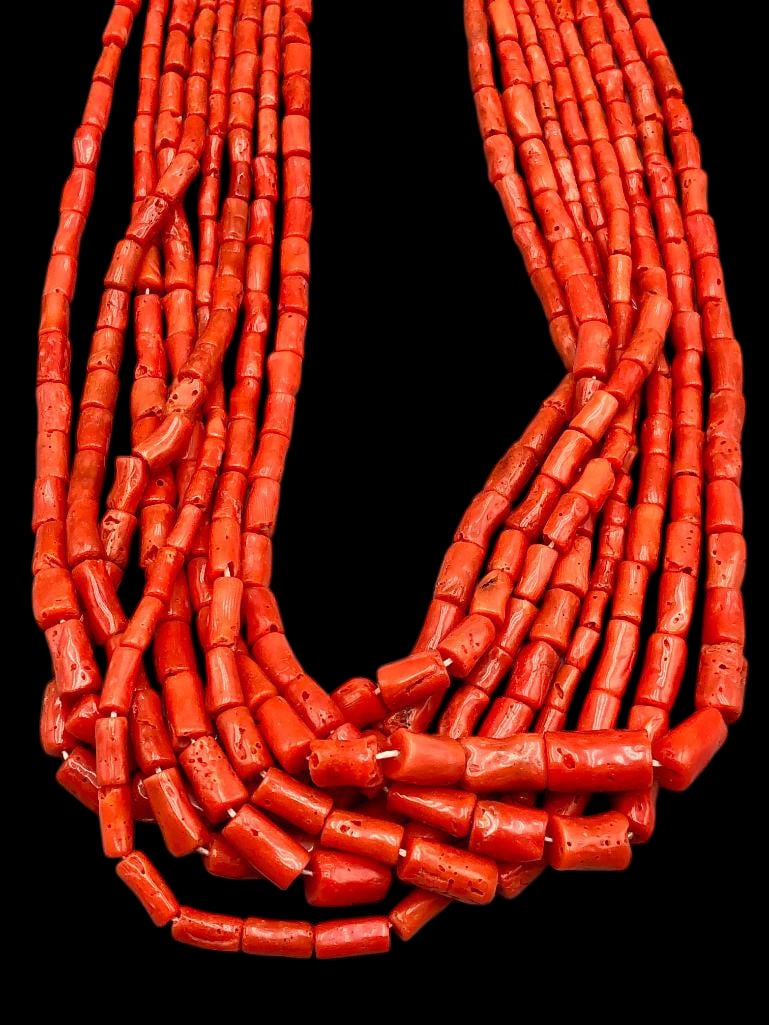 Eight Strands Of Graduated Coral Beads (1 of 9)