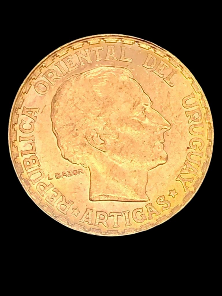 1930 Uruguay 5 Pesos Gold Coin (1 of 4)