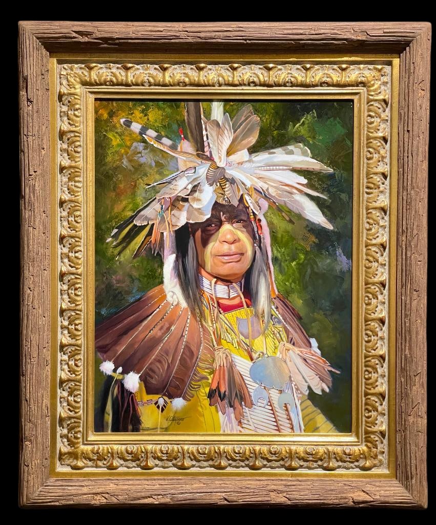 Native American Themed Oil Painting On Board By Vicki Catapano (1 of 8)