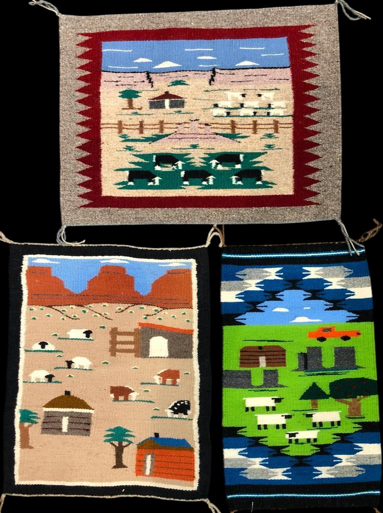 Group Of Three Navajo Pictorial Rugs (1 of 14)