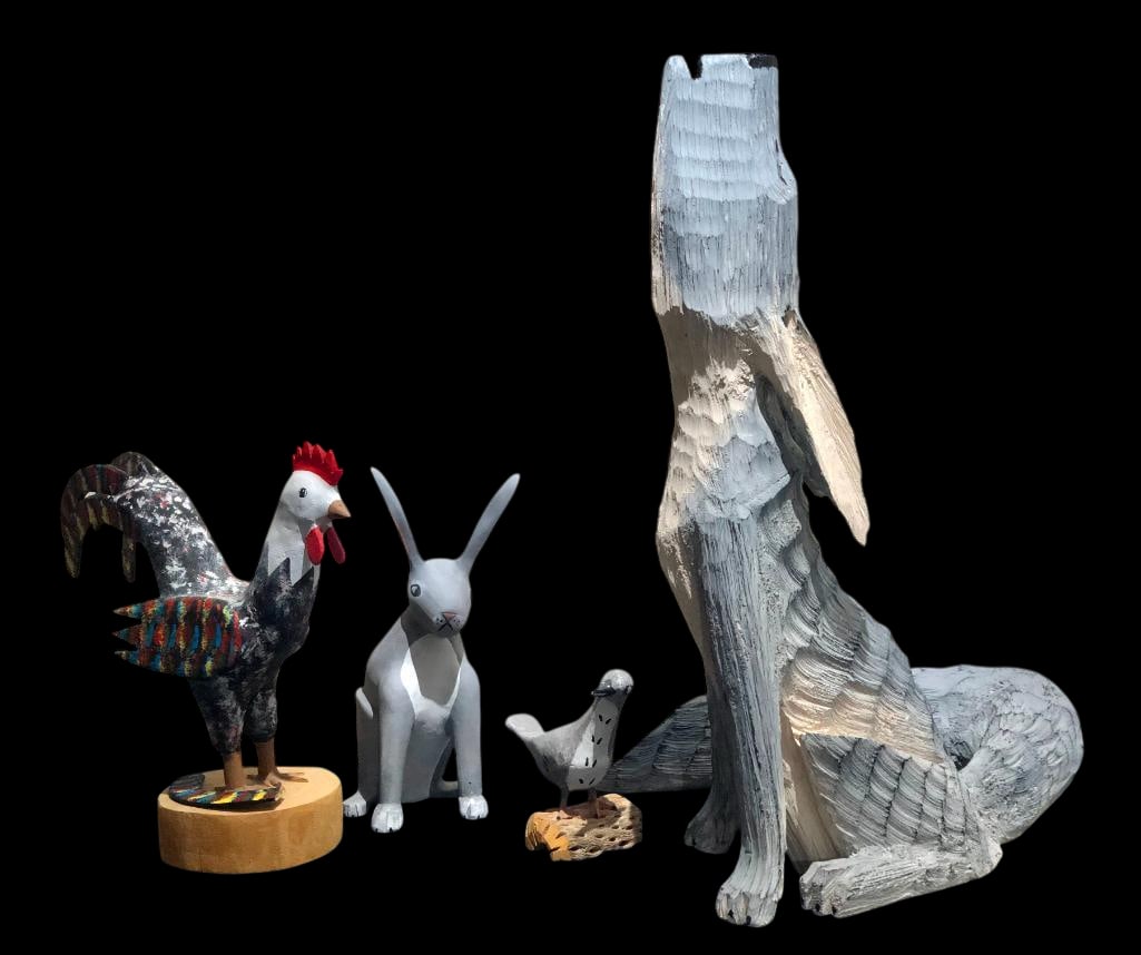 Group of Animal Folk Art Carvings By Gill Macha, David Alvarez & Alonzo S. Jimenez (1 of 16)