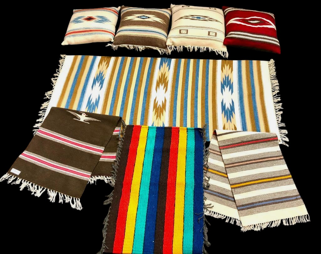 Group of Chimayo & Mexican Textiles & Pillows (1 of 19)