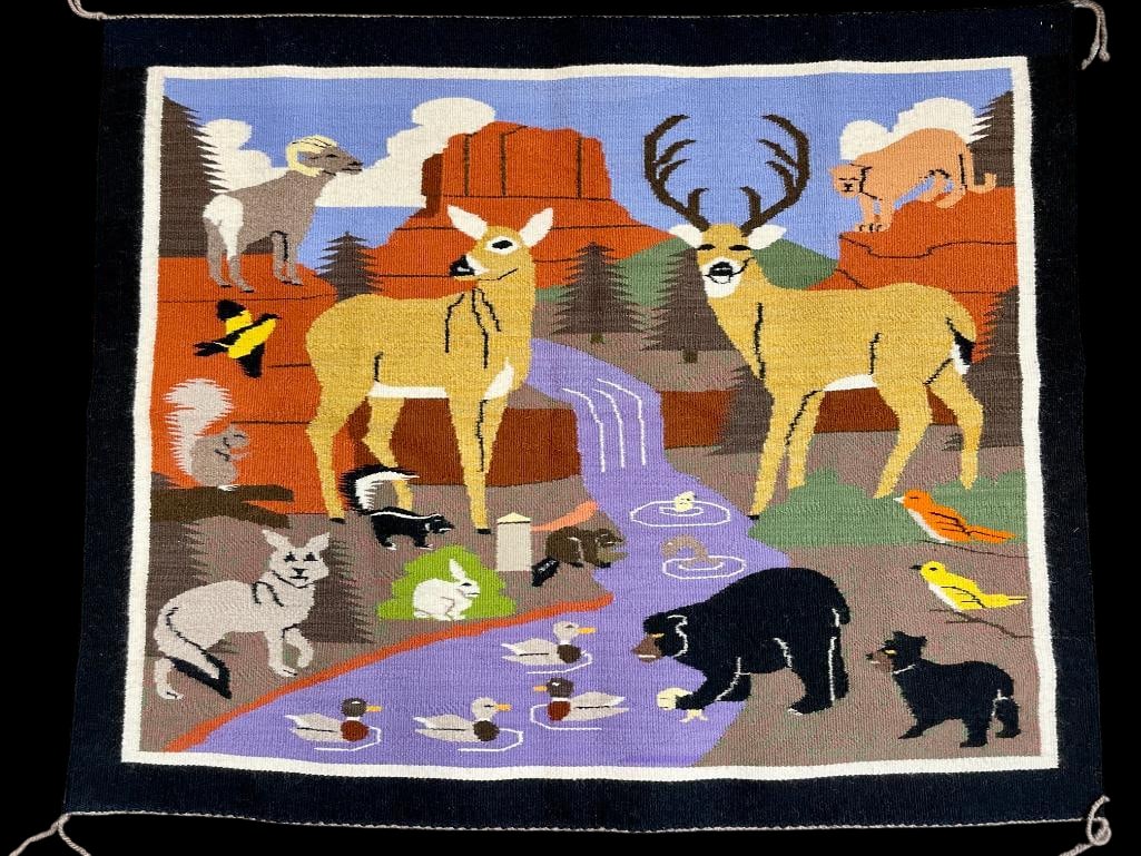 Animal Themed Pictorial Navajo Weave By Virginia Nez (1 of 17)