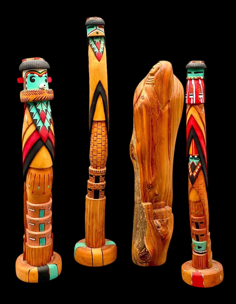 Group of Four Wooden Navajo Folkart Carvings (1 of 17)