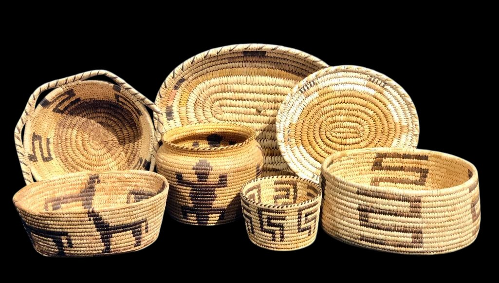 Group of Seven Tohono O'odham Baskets (1 of 11)