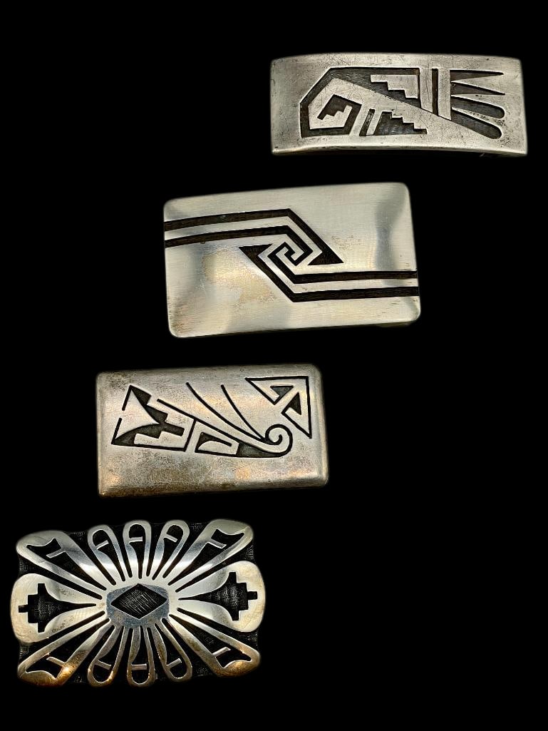 Four Sterling Silver Buckles With Overlay Designs (1 of 11)