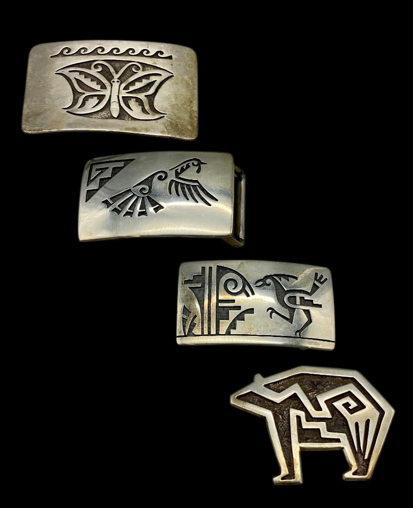 Four Sterling Silver Nice Hopi Buckles (1 of 12)