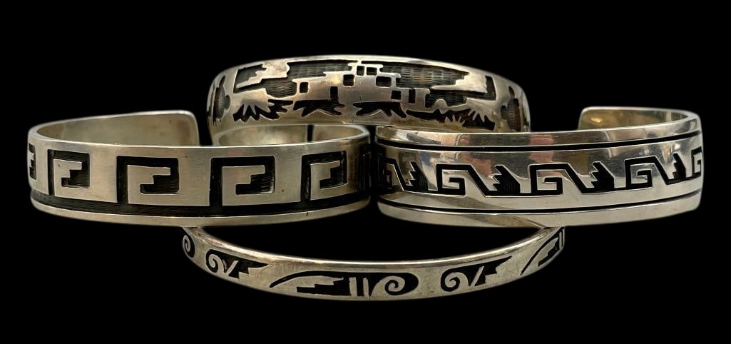 Four Hopi Overlay Style Bracelets (1 of 12)