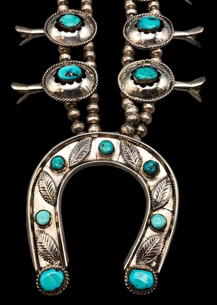 Vintage Sterling Silver Squash Blossom Necklace By Jimmy Chee (1 of 18)