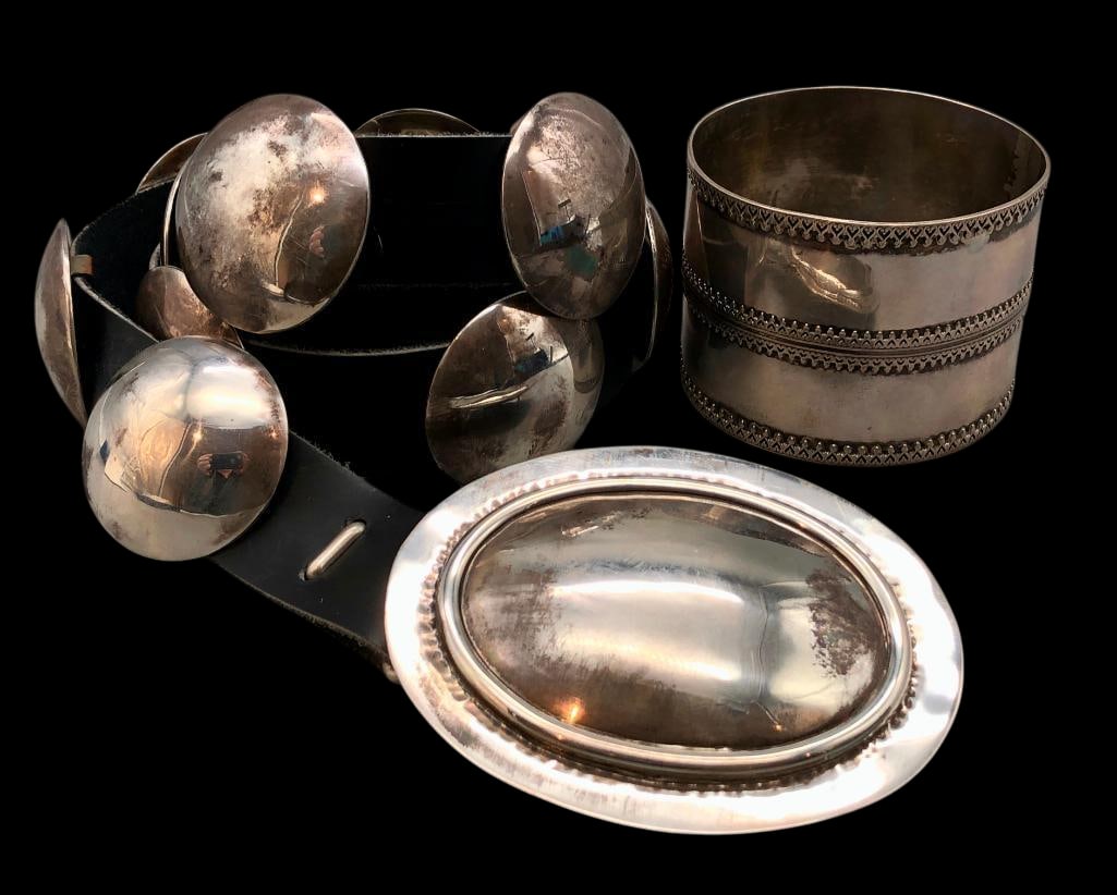 Sterling Silver Concho Belt And Bracelet By Bernyse Chavez (1 of 19)