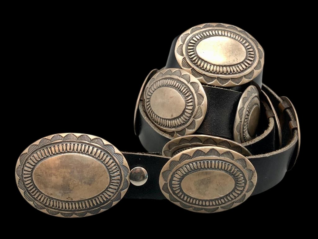 Vintage Sterling Silver Concho Belt (1 of 13)